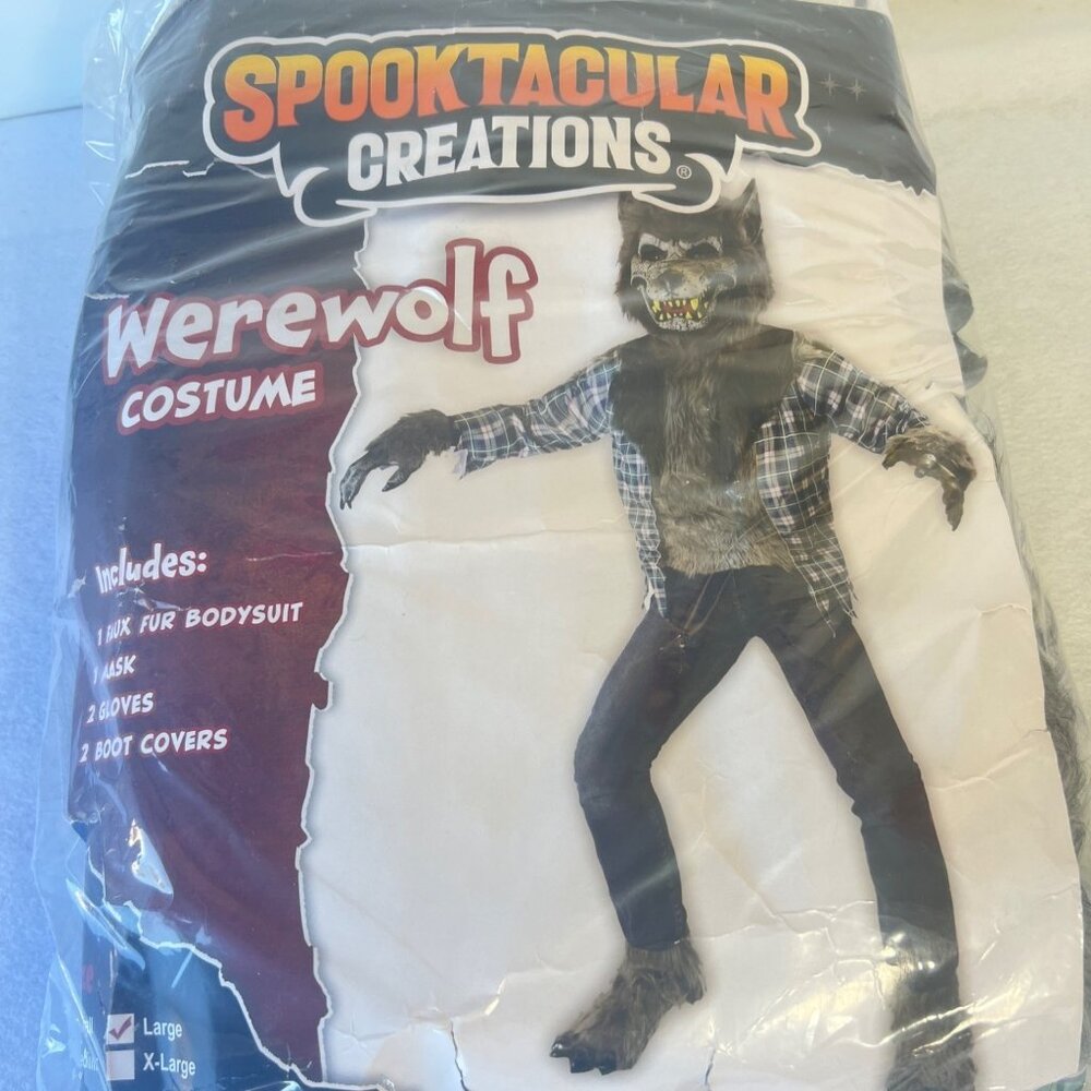 Spooktacular Creations Werewolf Costume Halloween Wolf Costume Kids Size Large